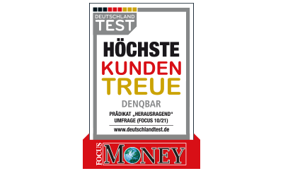 DENQBAR ist herrausragend beim DEUTSCHLAND TEST Hoechste Kundentreue 2021 DENQBAR DEUTSCHLAND TEST Hoechste Kundentreue 2021