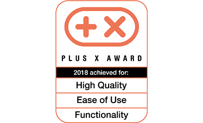 Plus X Award 2018 für High Quality, Funktionalität und Bedienkomfort