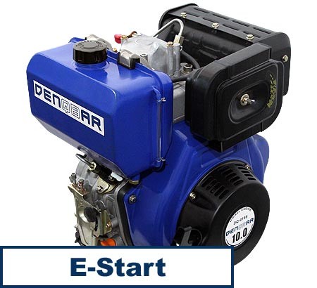 Dieselmotor 9,6PS Standmotor 418cc E-Start + Handstarter 7,1kW Motor Welle  konisch - 02375 - Pro-Lift-Montagetechnik