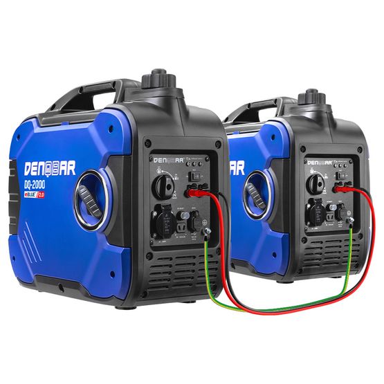 Lot de 2 Groupes électrogènes inverter/onduleur de 2,0 kW, générateurs à essence + câbles de couplage
