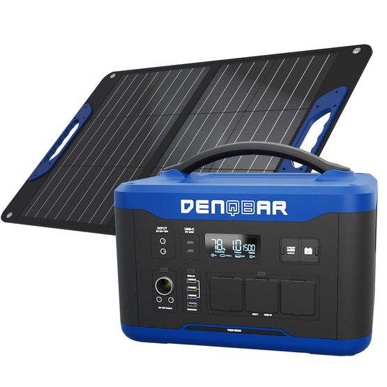 1500 W station électrique portable avec 2 panneau solaire 100 W